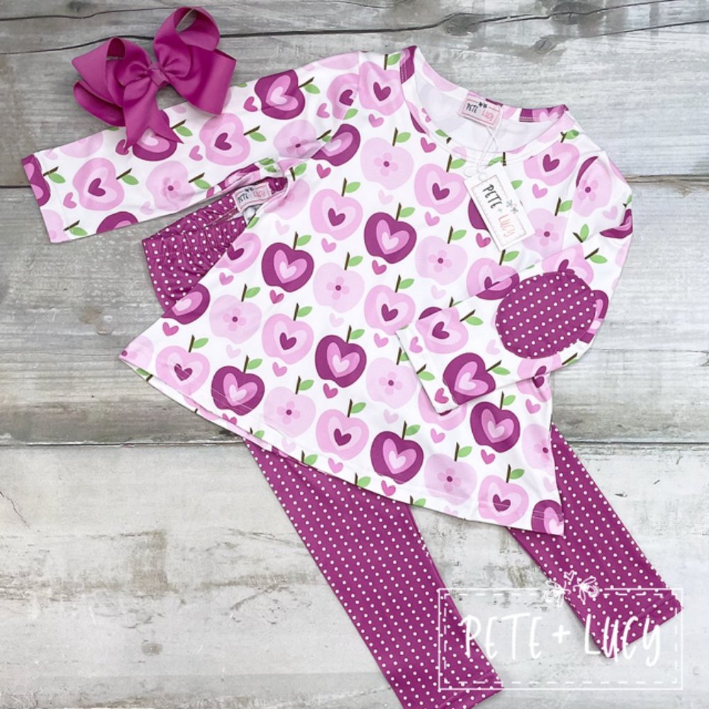 Pete + Lucy Apple A Day Pants Set